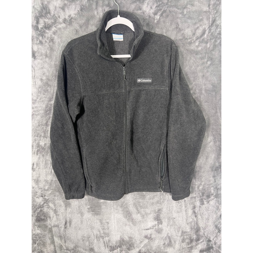 Columbia Mens Small Charcoal Gray Full Zip Fleece Jacket Outdoor Layering